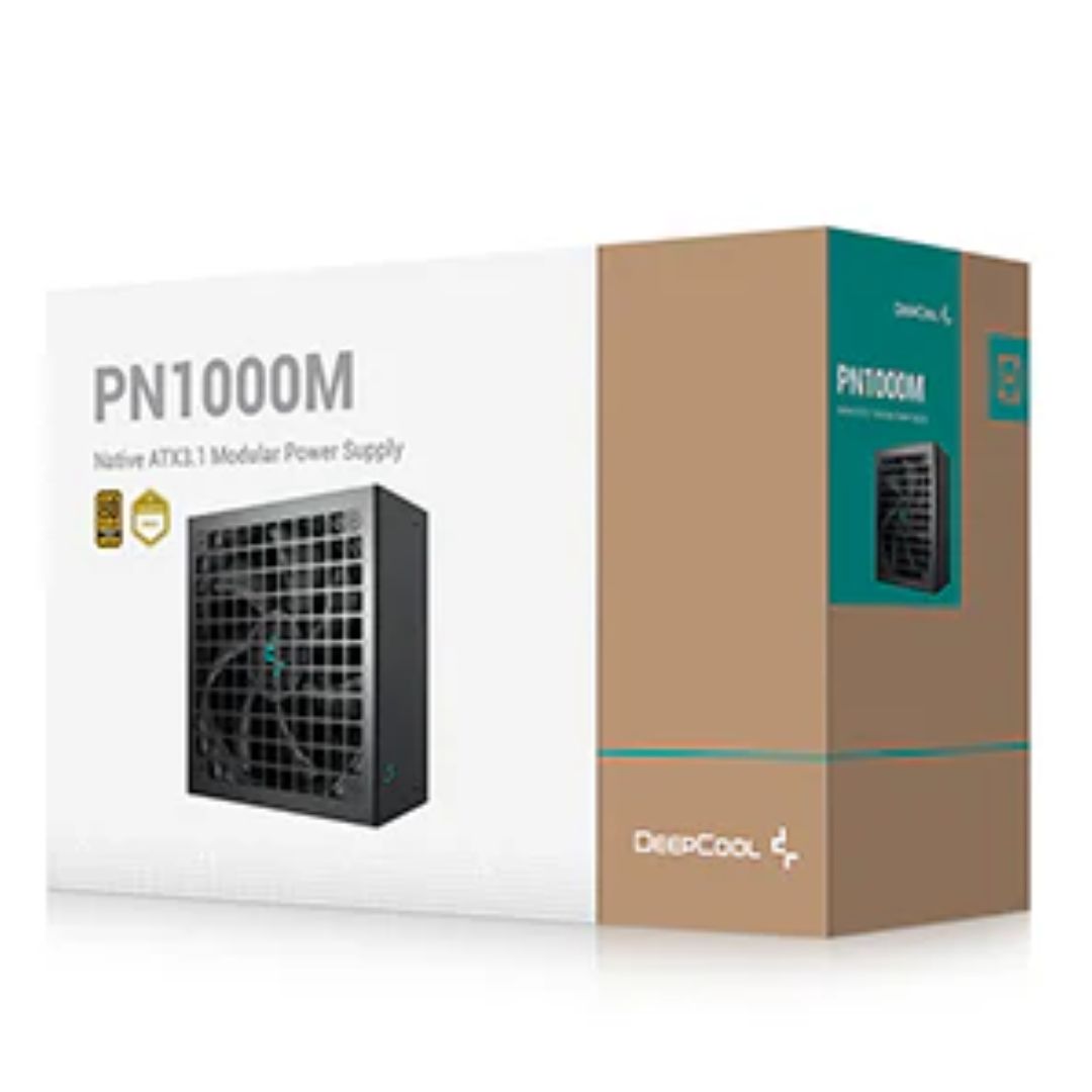 DeepCool PN1000M Gamer Storm 80+ Gold Black Fully Modular Power Supply, 135mm FDB Fan, Japanese Bulk Capacitor, ATX3.1, 12V-2x6 PCIe 5.1 Cable, R-PNA00M-FC0B-JGAU