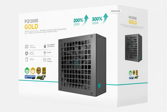 DeepCool PQ1200G 1200W Gamer Storm 80+ Gold/Cybenetics Fully Modular ATX Power Supply 120mm Fan, Japanese Capacitors, DC to DC, ATX12V V3.1,, R-PQC00G-FD1B-JGAU-V1