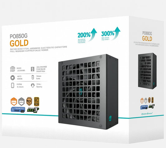 DeepCool PQ850G 850W Gamer Storm 80+ Gold/Cybenetics Fully Modular ATX Power Supply 120mm Fan, Japanese Capacitors, DC to DC, ATX12V V3.1,, R-PQ850G-FD1B-JGAU-V1