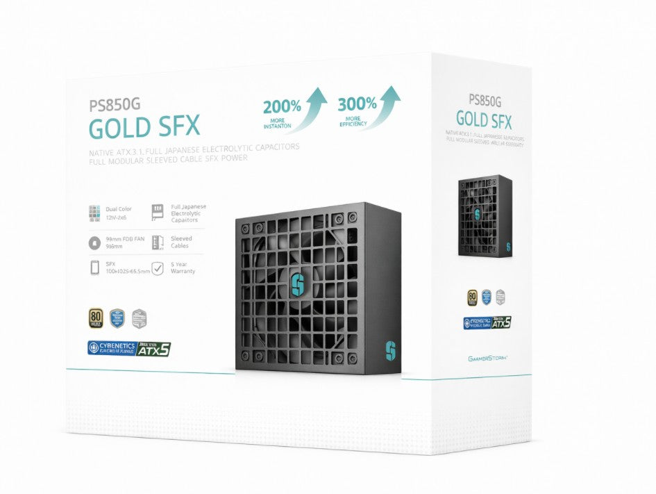 DeepCool PS850G 850W Gamer Storm SFX ,Full Japanese Electrolytic Capacitors, Cybenetics Platinum /PPLP Gold, Fluid Dynamic Bearing, R-PS850G-FE0B-JGAU