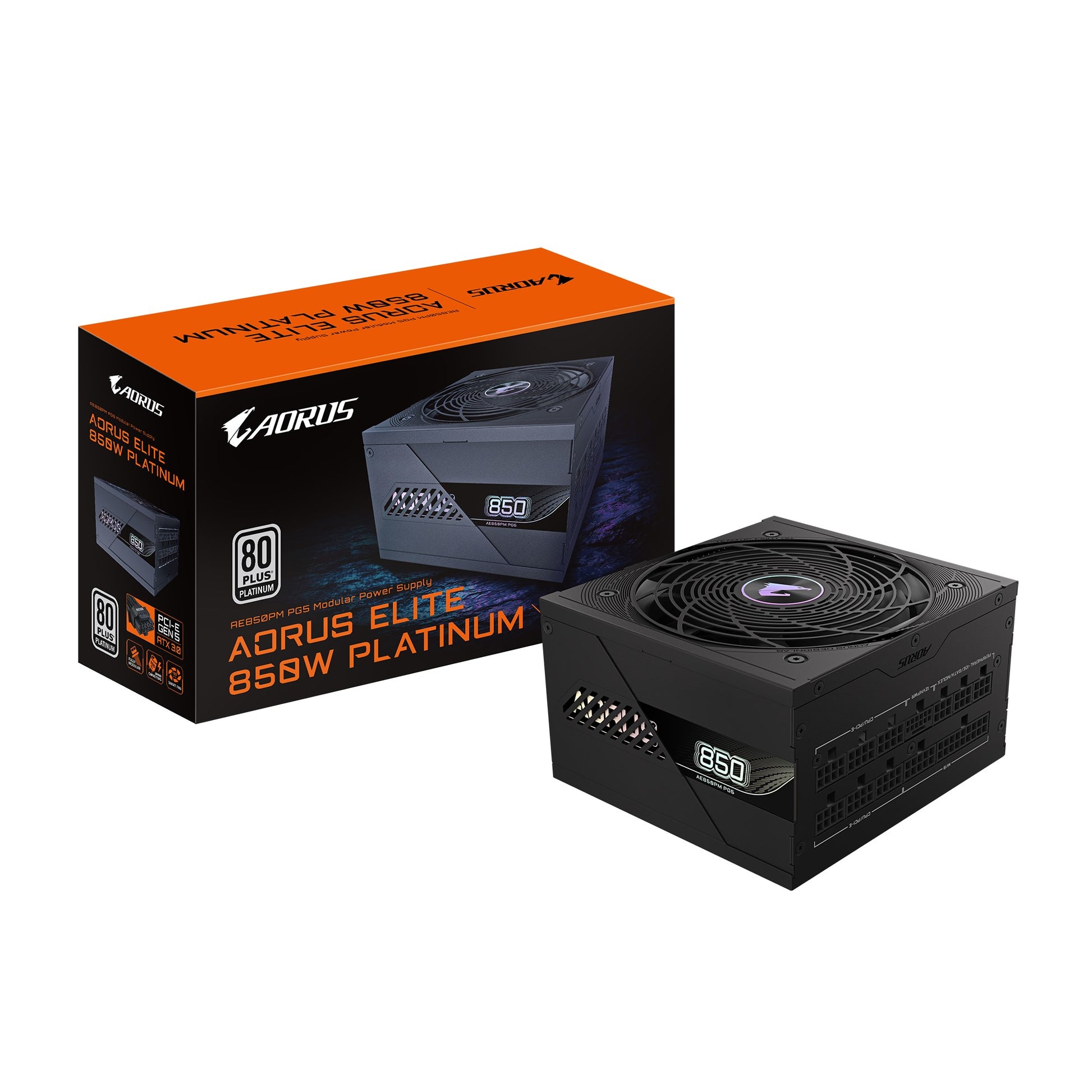 Gigabyte GP-AE850PM PG5 850W PSU Power Supply, ATX 60-50 Hz 850W 120mm Fan 80 PLUS Platinum >100,000 hours