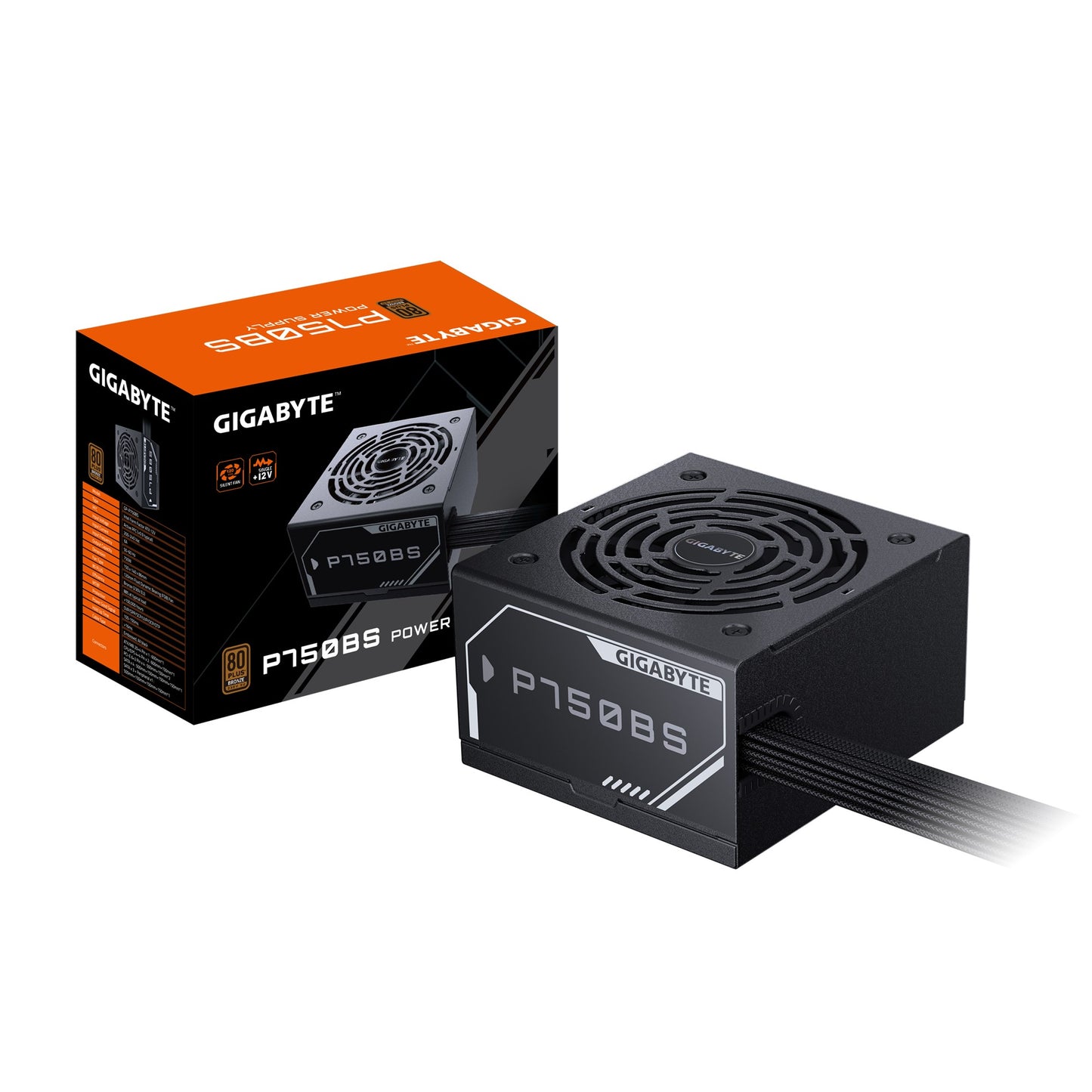 Gigabyte P750BS Power Supply, 750W, ATX12V, 80 PLUS Bronze Fan, Type 120mm Fluid Dynamic Bearing fan, GP-P750BS