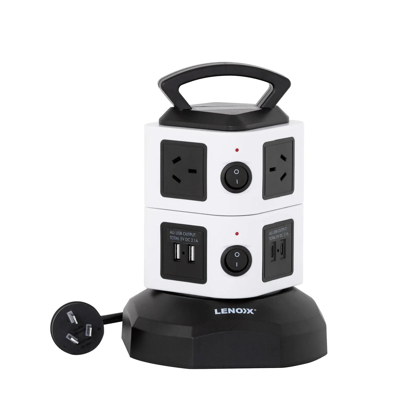 Lenoxx Tower Power Board 6 Outlets with 4 USB Ports - PT610