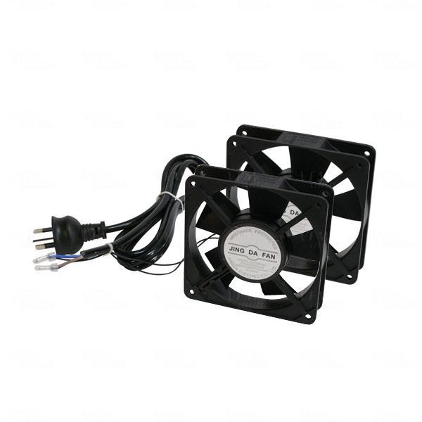 LDR 2 Way Fan Kit - 2x Fans - Black - For Installation in LDR Hinged & Single Section Racks, WB-CA-13