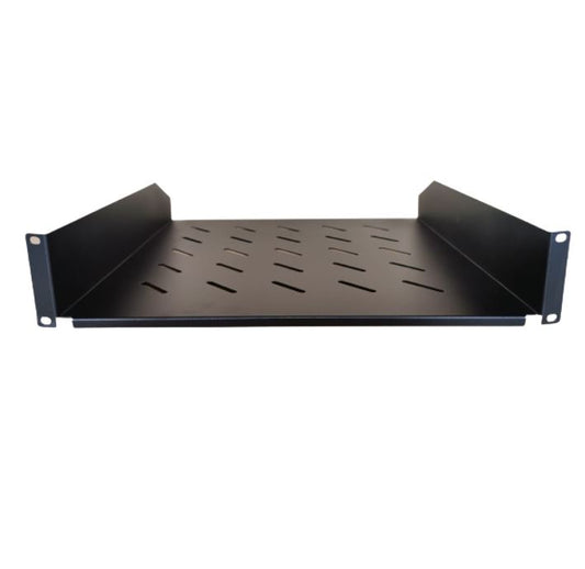LDR Cantilever 2U Shelf, 452mm Depth, Ideal for 19' 1000mm Deep Cabinets - Black Metal Construction, WB-CA-17-100