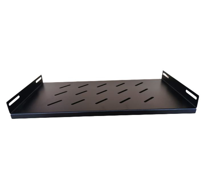 LDR Fixed 1U 550mm Deep Shelf Recommended for 19' 800mm Deep Cabinet - Black Metal Construction, WB-CA-19-55