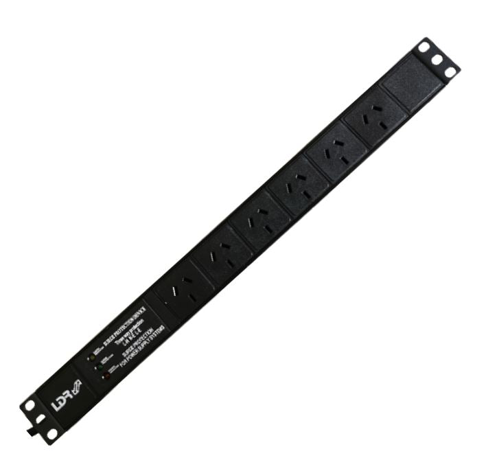 LDR 6-Port 10A Power Distribution Unit AU Approved - 6x 3-Pin AU/NZ Outlets/Slots - 1U Horizontal Mount, WB-PDU-0306
