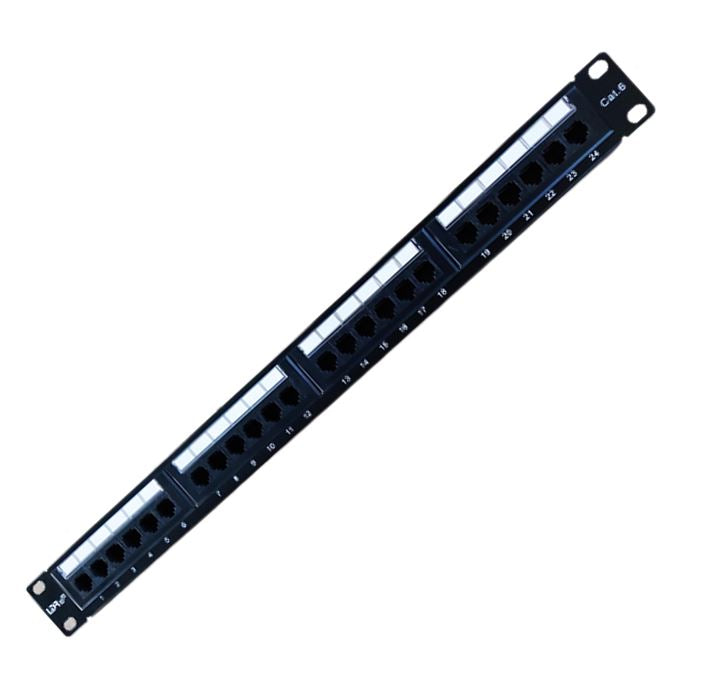 LDR 24 Port Cat6/5e Patch Panel Rack Mount - 1U, WB-PP-4124