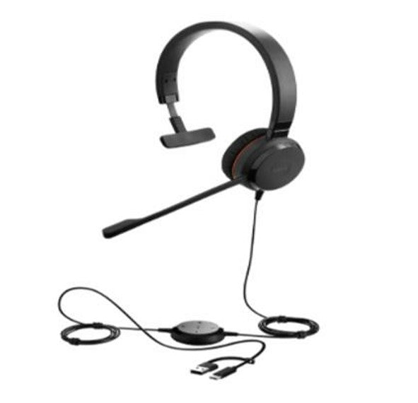 Jabra Evolve 30 II, USB C/A Mono UC, Great calls and music, Plug-and-play connectivity, Manage calls easily, Flexible connectivity via 3.5 mm jack, 5393-829-369
