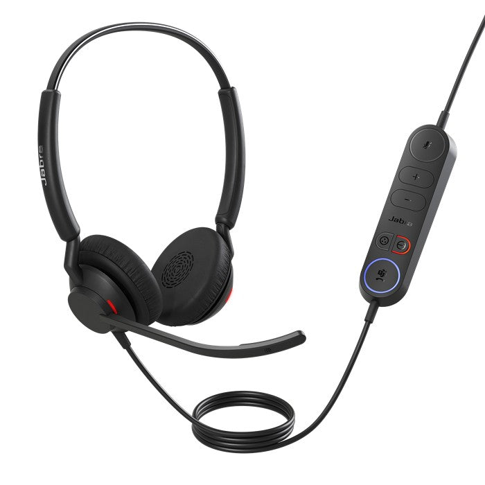 Jabra Engage 40 (Inline Link) MS Teams Dual USB-C/A Corded Headsets, Lightweight & sturdy, Double the mic, Busylight, Hearing Protection Audio Quality, 4099-413-269