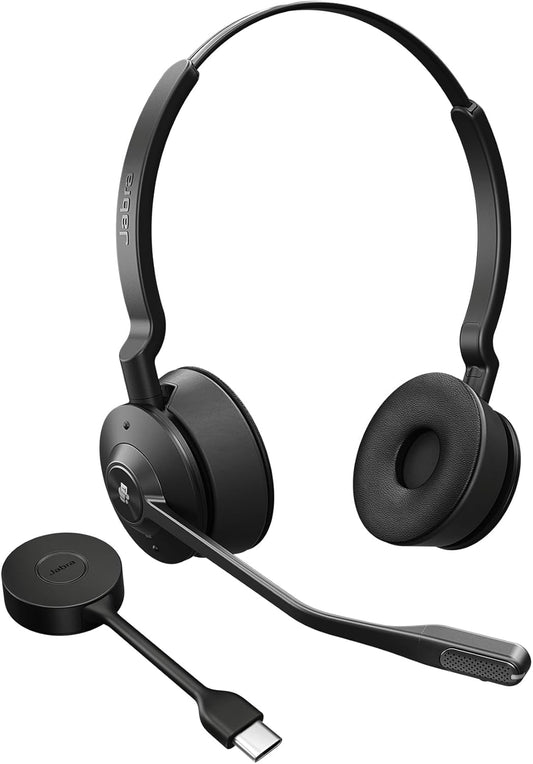 Jabra Engage 55 SE, Stereo, Link400c, UC DECT Headset, 150m Wireless Range, Noise Cancelling, Flexible, Portable, Durable, Lightweight, Busylight, 9659-430-111
