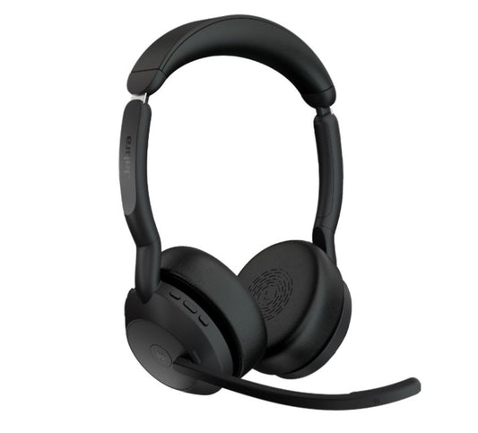Jabra Evolve2 55 USB A Stereo Teams Active Noise Cancellation, Link 380 Bluetooth Adapter ,30m Wireless Range, 18 Hours Battery Life, 25599-999-999