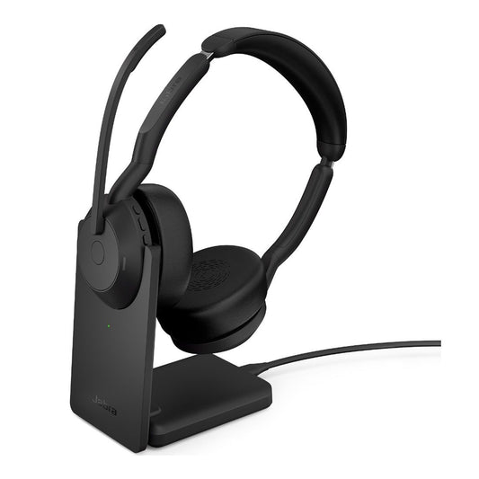 Jabra Evolve2 55, USB C, MS Teams, Stereo, Stand, Active Noise Cancellation, Link 380 Bluetooth Adapter ,30m Wireless Range, 18 Hours Battery Life, 25599-999-889