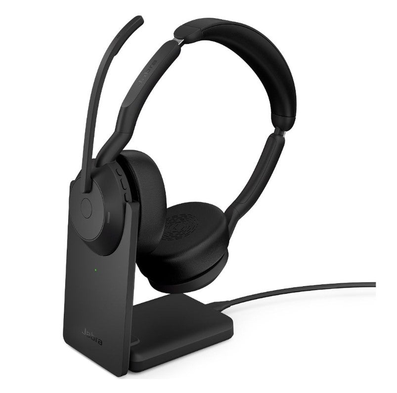 Jabra Evolve2 55 Link380a UC Stereo Stand USB-A, Link 380 Bluetooth Adapter ,30m Wireless Range, 18 Hours Battery Life, ANC, 25599-989-989