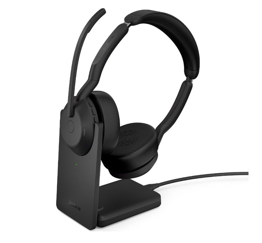 Jabra Evolve2 55, USB C, UC, Stereo, Stand, Active Noise Cancellation (ANC), Link 380 Bluetooth Adapter ,30m Wireless Range, 18 Hours Battery Life, 25599-989-889