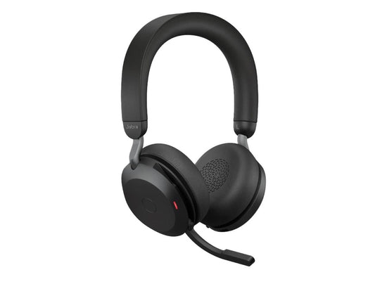 Jabra Evolve2 75 USB-C Link380a MS Stereo Black, 8-Mic Technology, 36 Hours Battery & Fast Charge, Dual-Foam Tech, Discreet Hide-Away Boom Arm, 27599-999-899