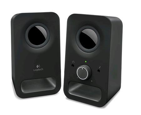 Logitech Z150 2.0 Stereo Speakers 6W Compact Size Easily Access to Power & Volume Control Headphone & Auxiliary Jack for TV PC Smartphone Tablet, 980-000862