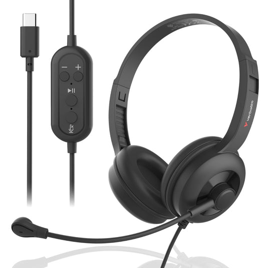 Verbatim **ON SPECIAL** Verbatim ClaritySound Headset With USB-C Clear Sound, Comfort,Reduce Background Noise.Ideal for Office, Education, Business, 30195