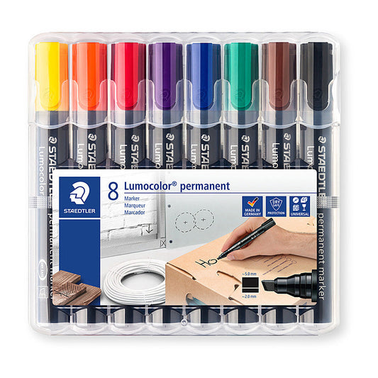 Staedtler Perm Mrk Chisel Ast Wlt8