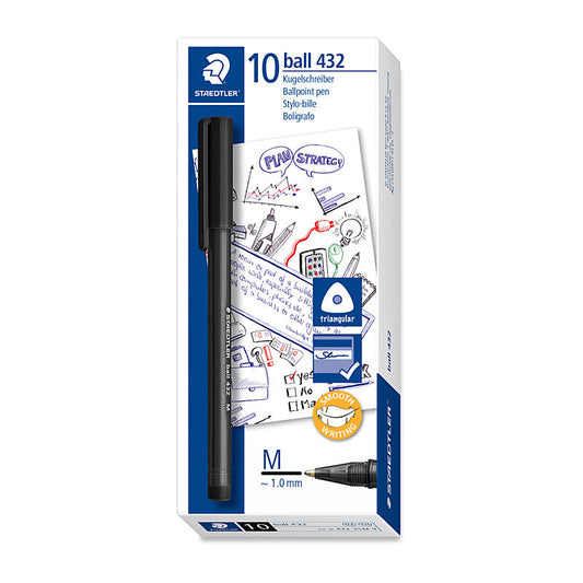 Staedtler Ballpoint 432 M Blk Bx10