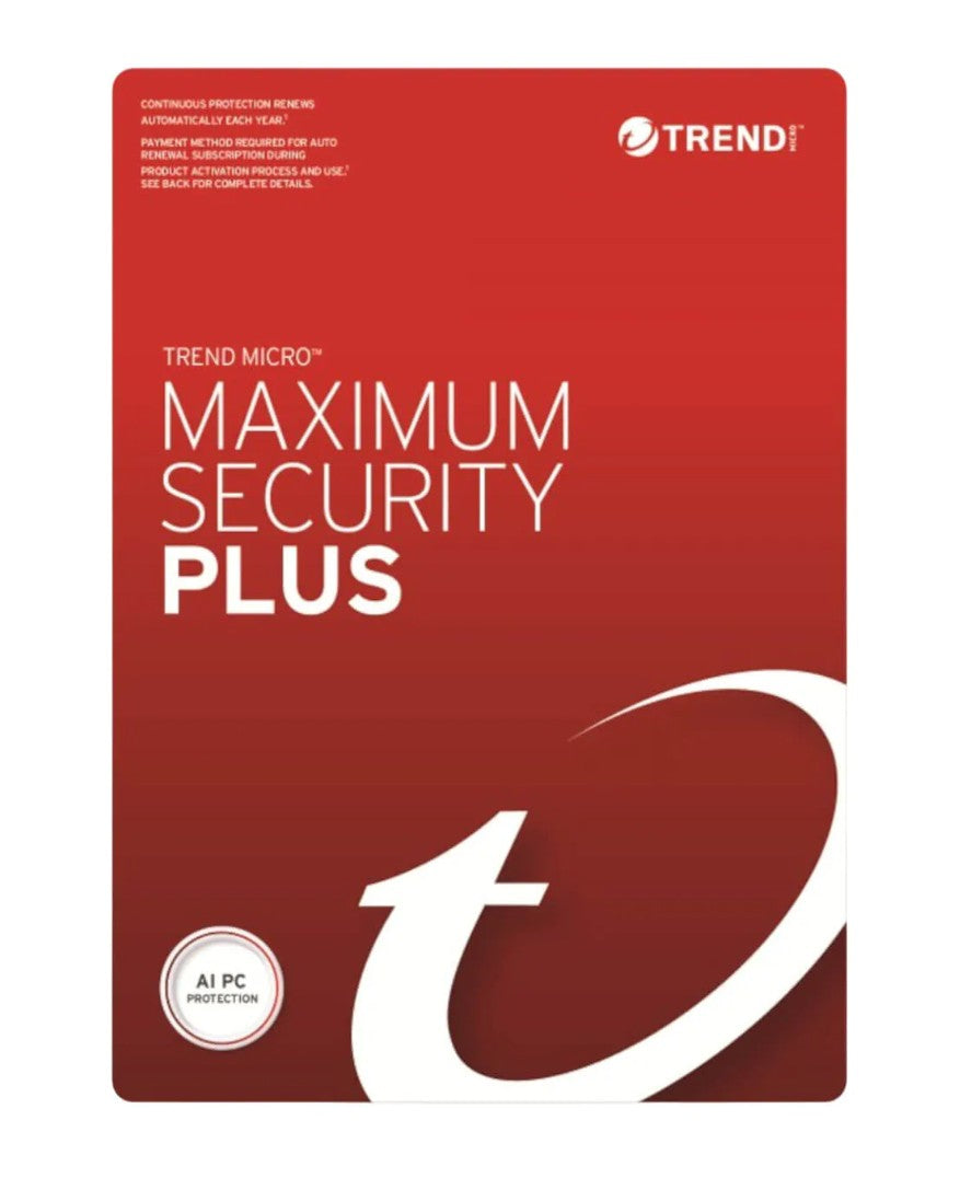 Trend Micro Maximum Security Plus (3 Devices) 1 Year Retail Mini Box Auto Renew (Plus = Secure VPN / Cleaner Pro), TICEWWMGXY3P1K