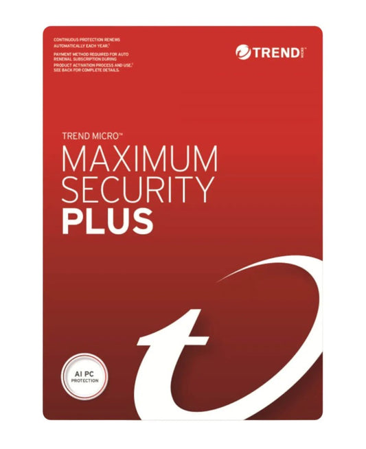 Trend Micro Maximum Security Plus (3 Devices) 1 Year Retail Mini Box Auto Renew (Plus = Secure VPN / Cleaner Pro), TICEWWMGXY3P1K