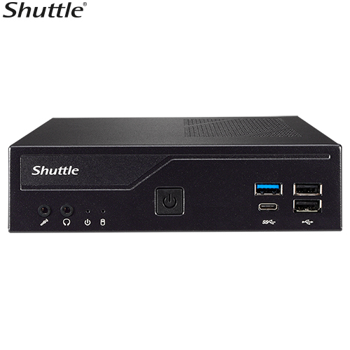 Shuttle DH610 V2 Slim Mini PC 1L Barebone - Intel 12th/13th/14th Gen , 2xDDR5 (max96g), 2.5' HDD/SSD bay, 2xLAN (1G & 2.5G), 2xRS232, HDMI, 2xDP, 120W, DH610V2