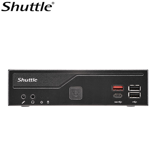 Shuttle DH810 Slim Mini PC 1.3L chassis - Intel Core Ultra 200 serie ,2 x DDR5 SODIMM slots,48GB, 2xLAN (1G & 2.5G), 2xRS232, HDMI, 2xDP, 120W, Vesa