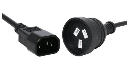 PowerShield IEC C14 10A to AUS 3 Pin 10A socket adaptor, 10A input/output, compact and durable design for reliable connections, 10IECAUS