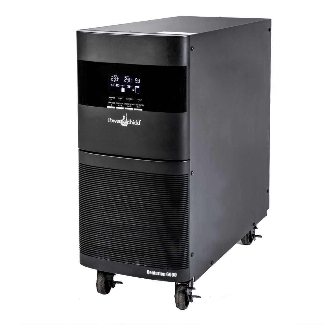 PowerShield Centurion Tower UPS 6000VA/6000W, Hard wired terminal input / outputt, 10A, C13 x 2, hot-swappable batteries, 2-year warranty, PSCE6000