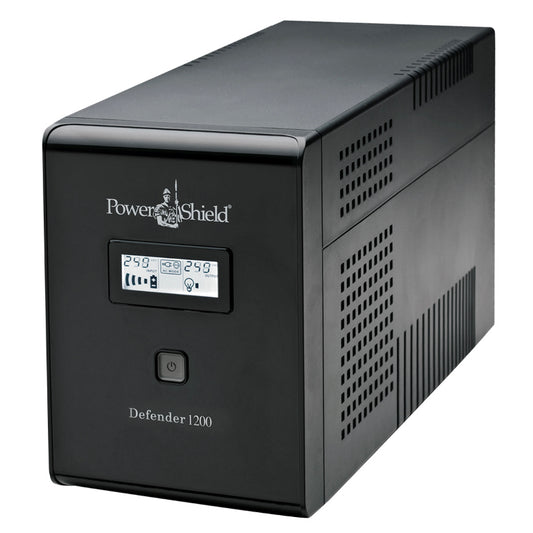 PowerShield Defender 1200VA/720W UPS, AVR, LCD display, 6 AUS sockets, user-replaceable batteries, 2-year warranty, PSD1200
