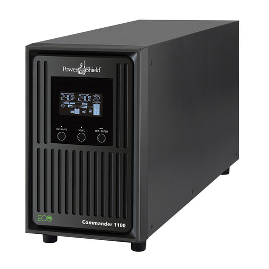 PowerShield Commander 1100VA/990W - 10Amp, Line Interactive Pure Sine Wave Tower UPS with AVR, 2 AUS sockets, 10A, C13 x 3, 2-year warranty, PSCM1100
