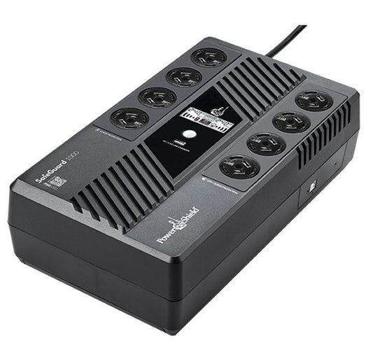 PowerShield SafeGuard 1000VA/600W Line Interactive, Powerboard Style UPS with AVR, 8 AUS sockets, wall mountable, 2-year warranty, PSG1000