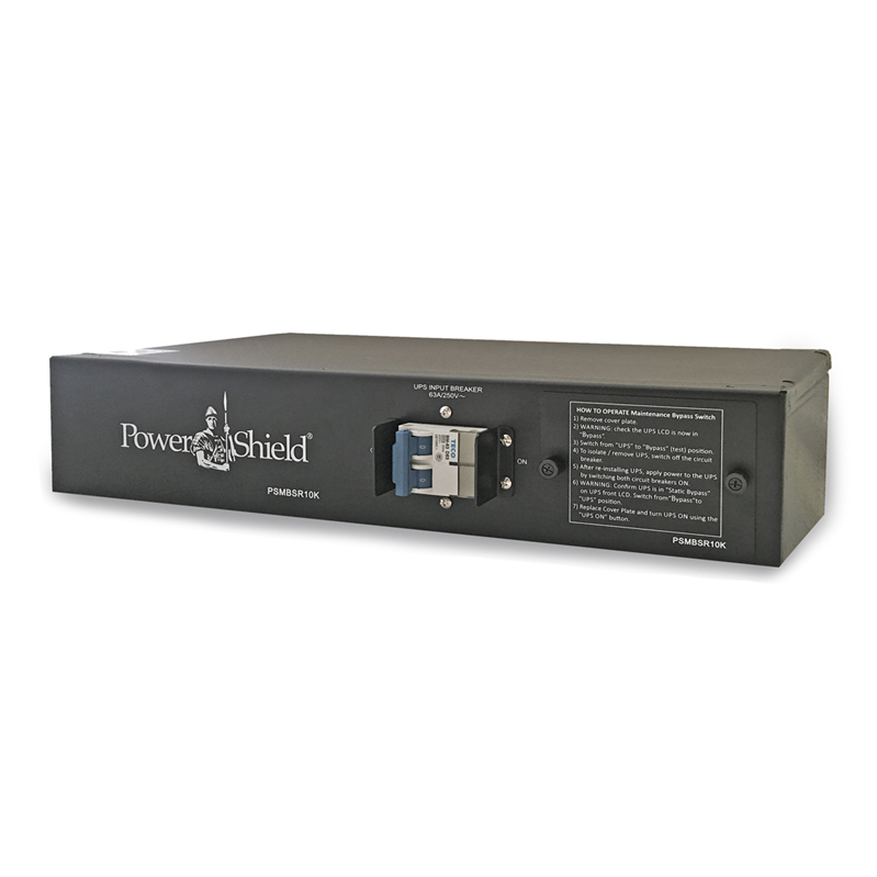 PowerShield Rack Mount 1:1 Maintenance Bypass Switch for 6-10kVA UPS, 2U, HW, Interlocked, ensures uninterrupted power during maintenance, PSMBSR10K