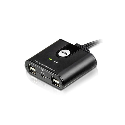 Aten Peripheral Switch 2x4 USB 2.0, 2x PC, 4x USB 2.0 Ports, Remote Port Selector, Plug and Play, Hot Pluggable, US224-AT