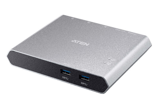 Aten Sharing Switch 2x2 USB-C, 2x Devices, 2x USB 3.2 Gen2 Ports, Power Passthrough, Remote Port Selector, Plug and Play, US3310-AT