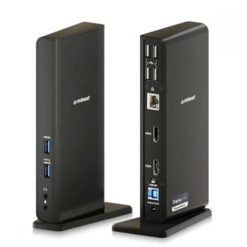 mbeat USB-C/A Dual HDMI DisplayLink Docking Station Dual Full HD 1080p @60Hz 2 x HDMI 1.3 1 x USB-B 3.0 2 x USB-A 3.1 Gen 1 4 x USB-A 2.0, MB-DOCK-DLD20