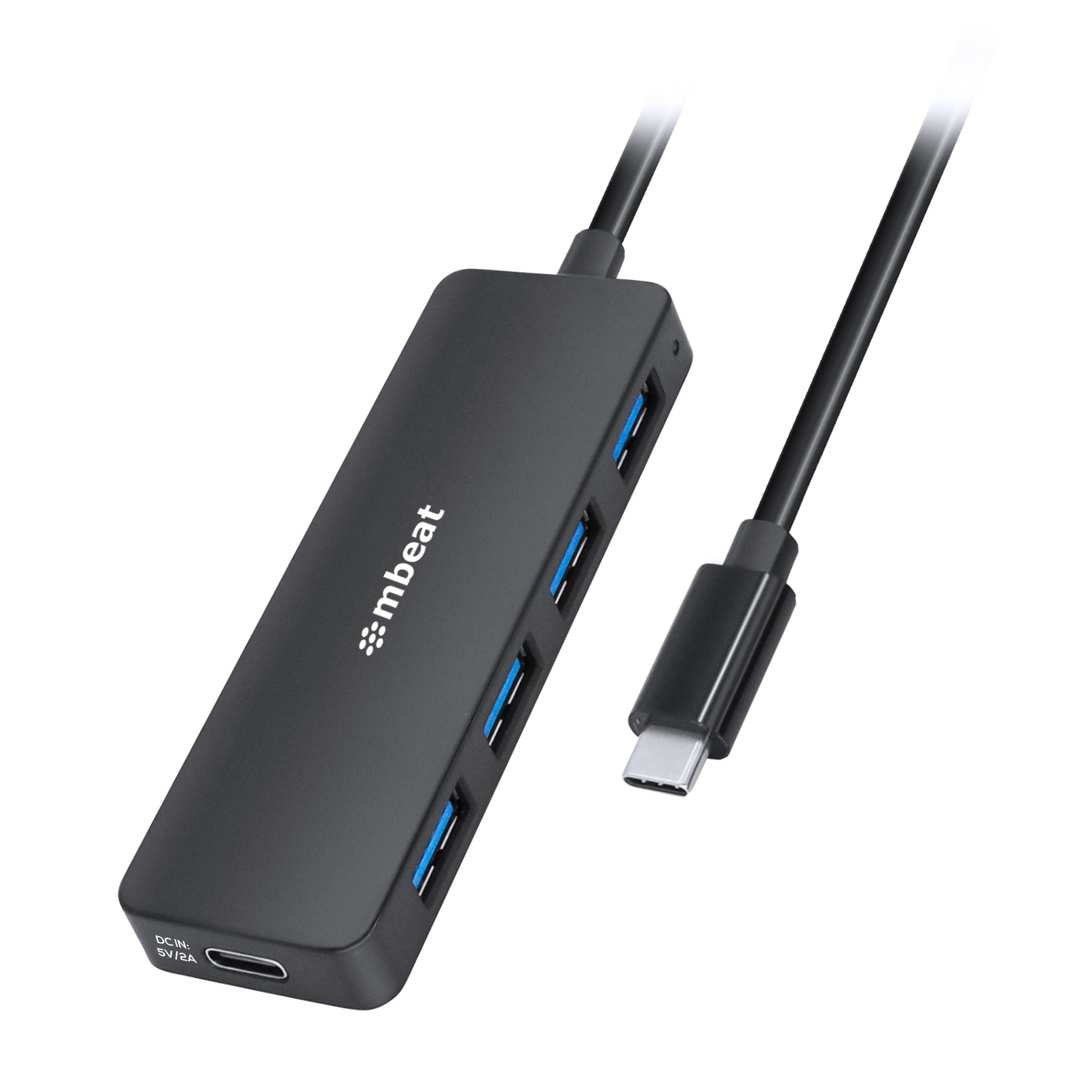 mbeat 4-Port USB-C Hub with USB-C DC Port Compact and Portable Design Flexible Device Connectivity Data Transfer Speed: 5Gbps Weight: 30g, MB-C3H-5K