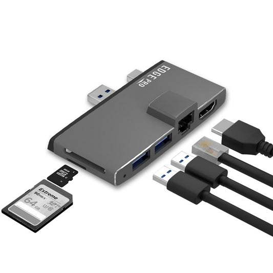 MBEAT (LS) mbeat Edge Pro Multifunction USB- C Hub for Microsoft Surface Pro 5/6 Metal Grey (HDMI, LAN, USB 3.0 Hub, MB-EGE-P68GRY