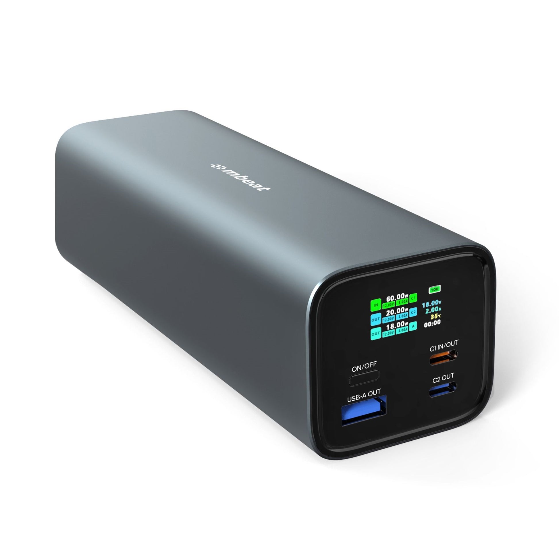 mbeat Gorilla Power 27000mAh USB-C PD 140W Power Bank for Laptop/Tablet/Smartphone Turbocharged Charging Product Weight: 600g, MB-PBUC-27000