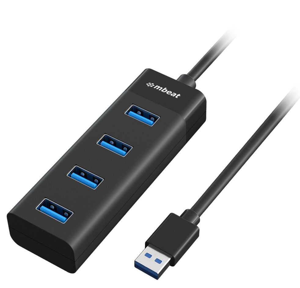 mbeat 4-Port USB 3.0 Hub - Black USB 3.0 transfer speeds up to 5Gbps. Plug-and-play Compact and lightweight Weight: 37g, MB-U3H-4K
