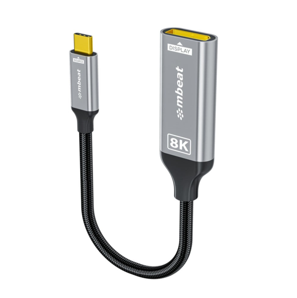 MBEAT (LS) mbeat Tough Link 8K USB-C to DP Adapter - Space Grey USB-C (male) to DisplayPort (female) Up to 32.4Gbps, MB-XAD-8KCDP