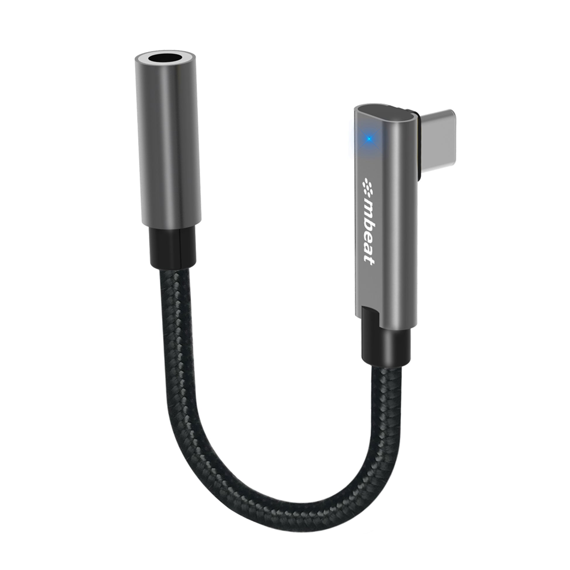 mbeat Elite USB-C to 3.5mm Audio Adapter - Add Headphone Audio Jack to USB-C Computers, Laptops, Notebooks, Tablets, Smartphones - Space Grey, MB-XAD-C35AUX