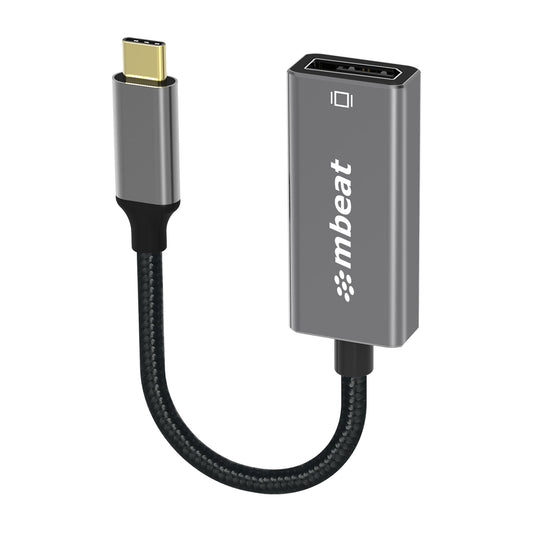 MBEAT (LS) mbeat Elite USB-C to Display Port Adapter -Converts USB-C to DisplayPort female port, 4K@60Hz (3840x2160), 15cm - Space Grey Weight: 30g, MB-XAD-CDP