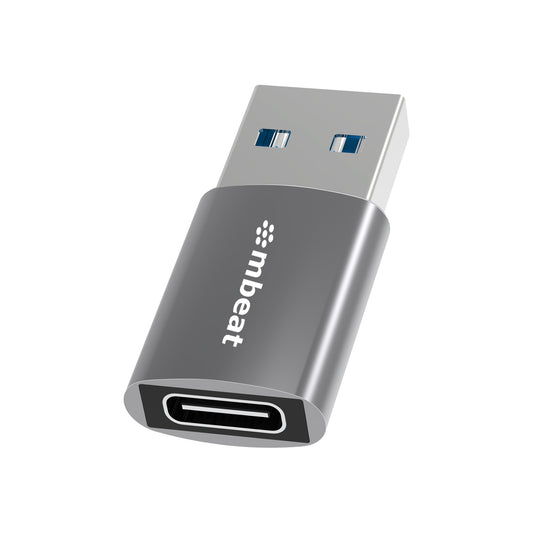 mbeatÂ® Elite USB 3.0 (Male) to USB-C (Female) Adapter -  Converts USB-C device to Any Computers, Laptops with USB-A port, USB 3.0 5Gbps - Space Grey
