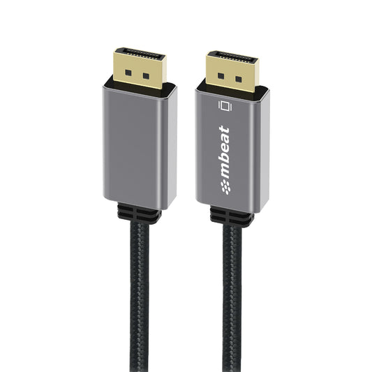 mbeat Tough Link 1.8m Display Port Cable v1.4 - Connects Computer, Laptop to HDTV, Monitor, Gaming Console, Supports 8K@60Hz (7680x4320) -Space Grey, MB-XCB-DP18