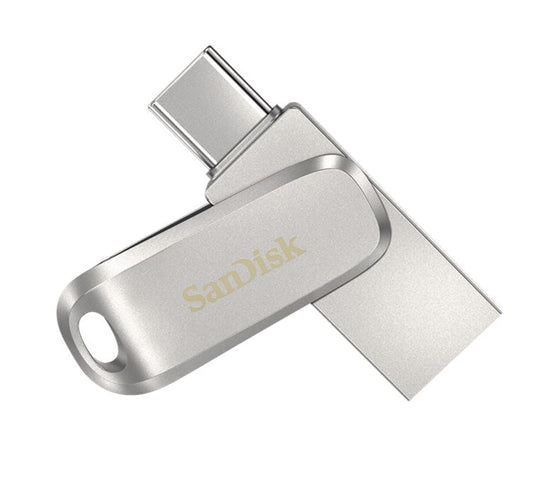 SanDisk 128GB Ultra Dual Drive Luxe USB-C & USB-A Flash Drive Memory Stick 150MB/s USB3.1 Type-C Swivel for Android Smartphones Tablets Macs PCs, SDDDC4-128G-G46