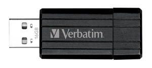 Verbatim Store'n'Go Pinstripe USB 2.0 Drive 16GB, Slim Retractable Design, 2 Years Limited Warranty (Black), 49063
