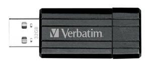 Verbatim Store'n'Go Pinstripe USB Drive 32GB USB Storage Drive Memory Stick (Black) 2 Years Limited Warranty, 49064