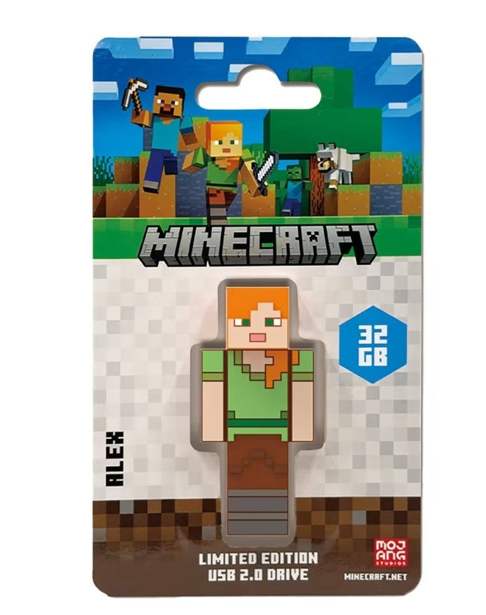 Verbatim Minecraft Alex - Collector's Edition USB Flash Drive - 32GB - Alex Retail Pack - Minecraft Movie 2025, 66977